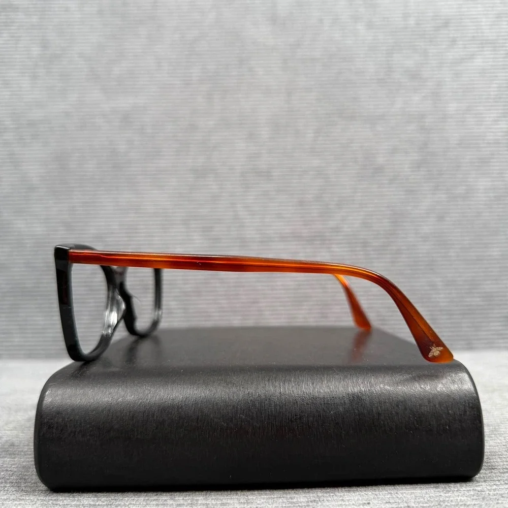 Gucci GG0025O 003 Black Amber Tortoise Cat Eye Eyeglasses Frames 56-14-140